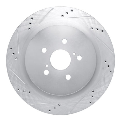 R1 Concepts R1 16-22 Lexus RX450hL Rear Left Drilled & Slotted Silver Brake Rotor