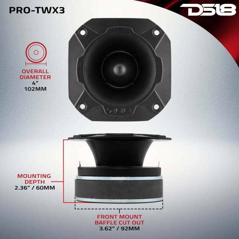 DS18 4in Super Bullet Tweeter 250 Watts RMS 1.5in Titanium Vc 4 ohm