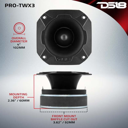 DS18 4in Super Bullet Tweeter 250 Watts RMS 1.5in Titanium Vc 4 ohm