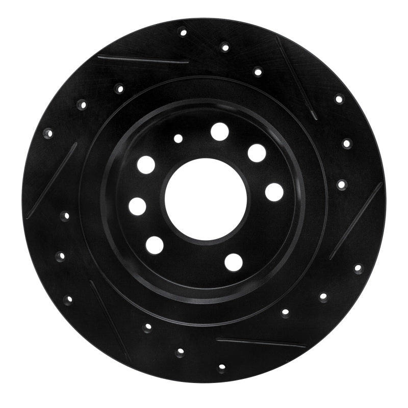 R1 Concepts R1 03-11 Cadillac BLS (Mexico) Rear Left Drilled & Slotted Black Brake Rotor