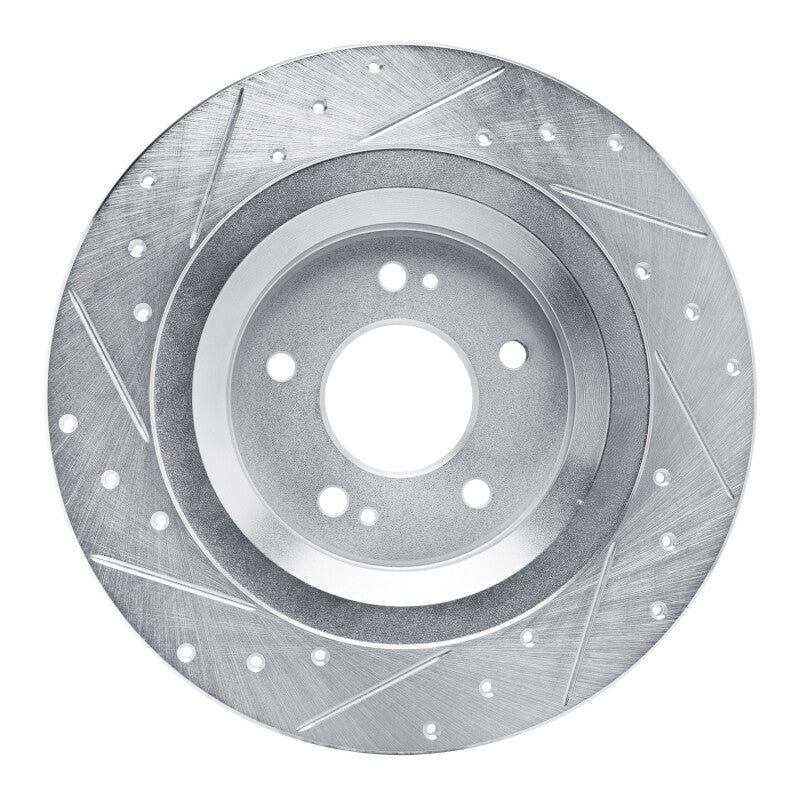 R1 Concepts R1 22-25 Hyundai SANTA FE Rear Right Drilled & Slotted Silver Brake Rotor