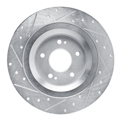 R1 Concepts R1 22-25 Hyundai SANTA FE Rear Right Drilled & Slotted Silver Brake Rotor