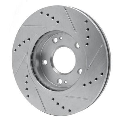 R1 Concepts R1 01-05 Hyundai SANTA FE Front Left Drilled & Slotted Silver Brake Rotor