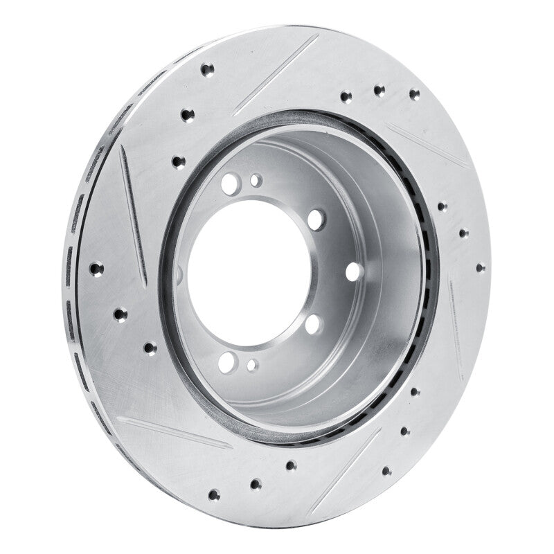 R1 Concepts R1 92-96 Mitsubishi DIAMANTE Rear Right Drilled & Slotted Silver Brake Rotor