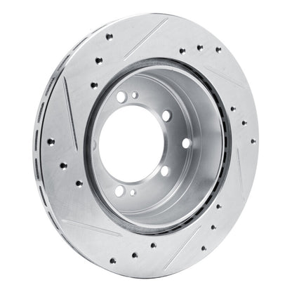 R1 Concepts R1 92-96 Mitsubishi DIAMANTE Rear Right Drilled & Slotted Silver Brake Rotor