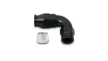 Vibrant Aluminum 90 Degree One Piece Hose End for PTFE Lined Hose (Size -10AN)
