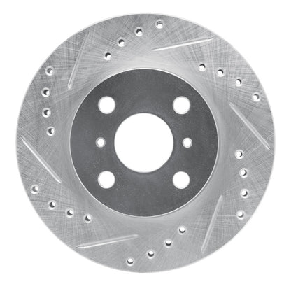 R1 Concepts R1 93-02 Chevrolet Prizm Front Left Drilled & Slotted Silver Brake Rotor