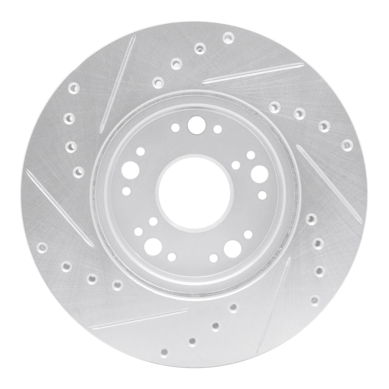 R1 Concepts R1 91-92 Lexus LS400 Front Right Drilled & Slotted Silver Brake Rotor