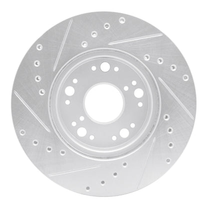 R1 Concepts R1 91-92 Lexus LS400 Front Right Drilled & Slotted Silver Brake Rotor