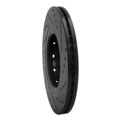 R1 Concepts R1 09-15 Mitsubishi Lancer Front Right Drilled & Slotted Black Brake Rotor