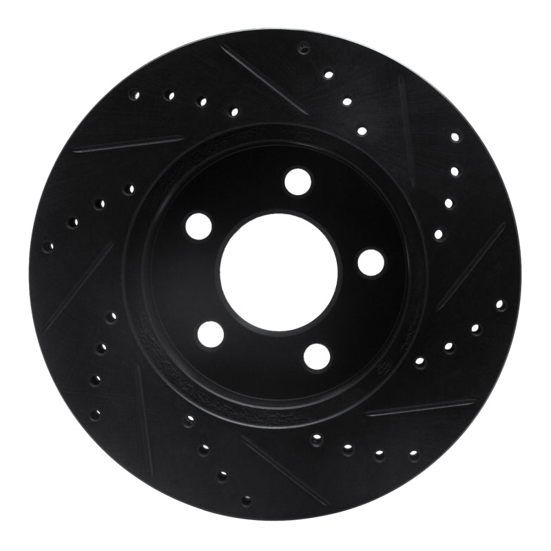 R1 Concepts R1 02-07 Jeep Liberty Front Left Drilled & Slotted Black Brake Rotor