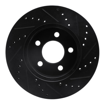 R1 Concepts R1 02-07 Jeep Liberty Front Left Drilled & Slotted Black Brake Rotor