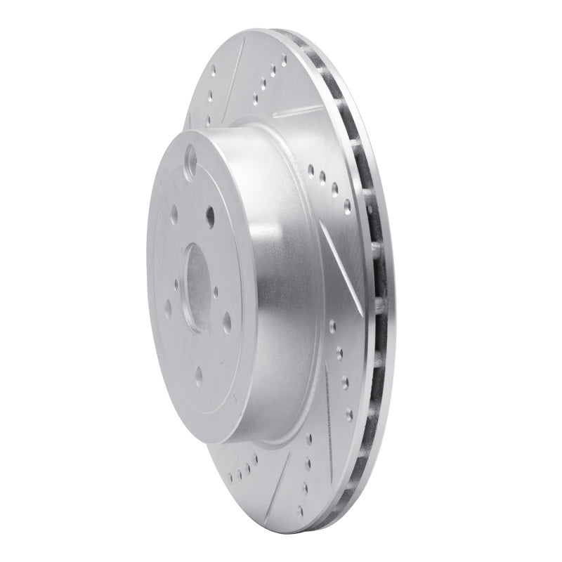 R1 Concepts R1 18-25 Subaru WRX STI Rear Left Drilled & Slotted Silver Brake Rotor