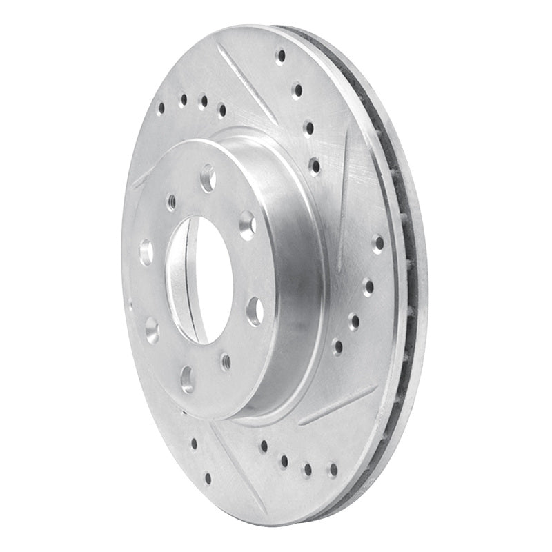 R1 Concepts R1 86-91 Acura Integra Front Right Drilled & Slotted Silver Brake Rotor