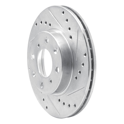 R1 Concepts R1 86-91 Acura Integra Front Right Drilled & Slotted Silver Brake Rotor