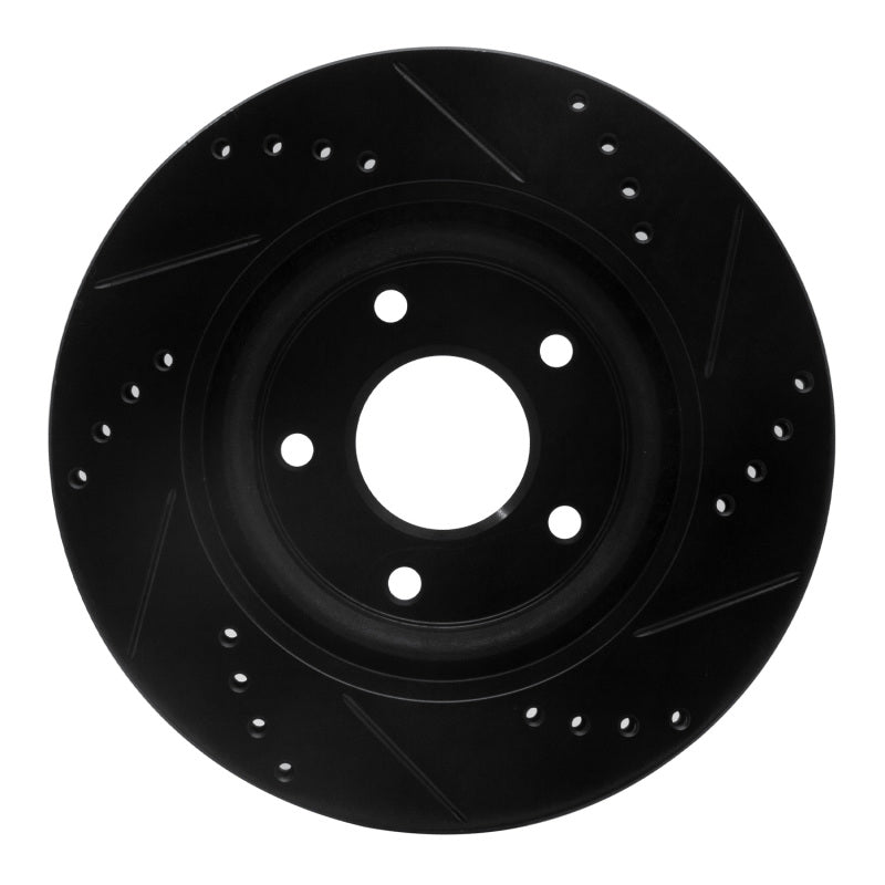 R1 Concepts R1 07-13 Nissan Altima Front Left Drilled & Slotted Black Brake Rotor