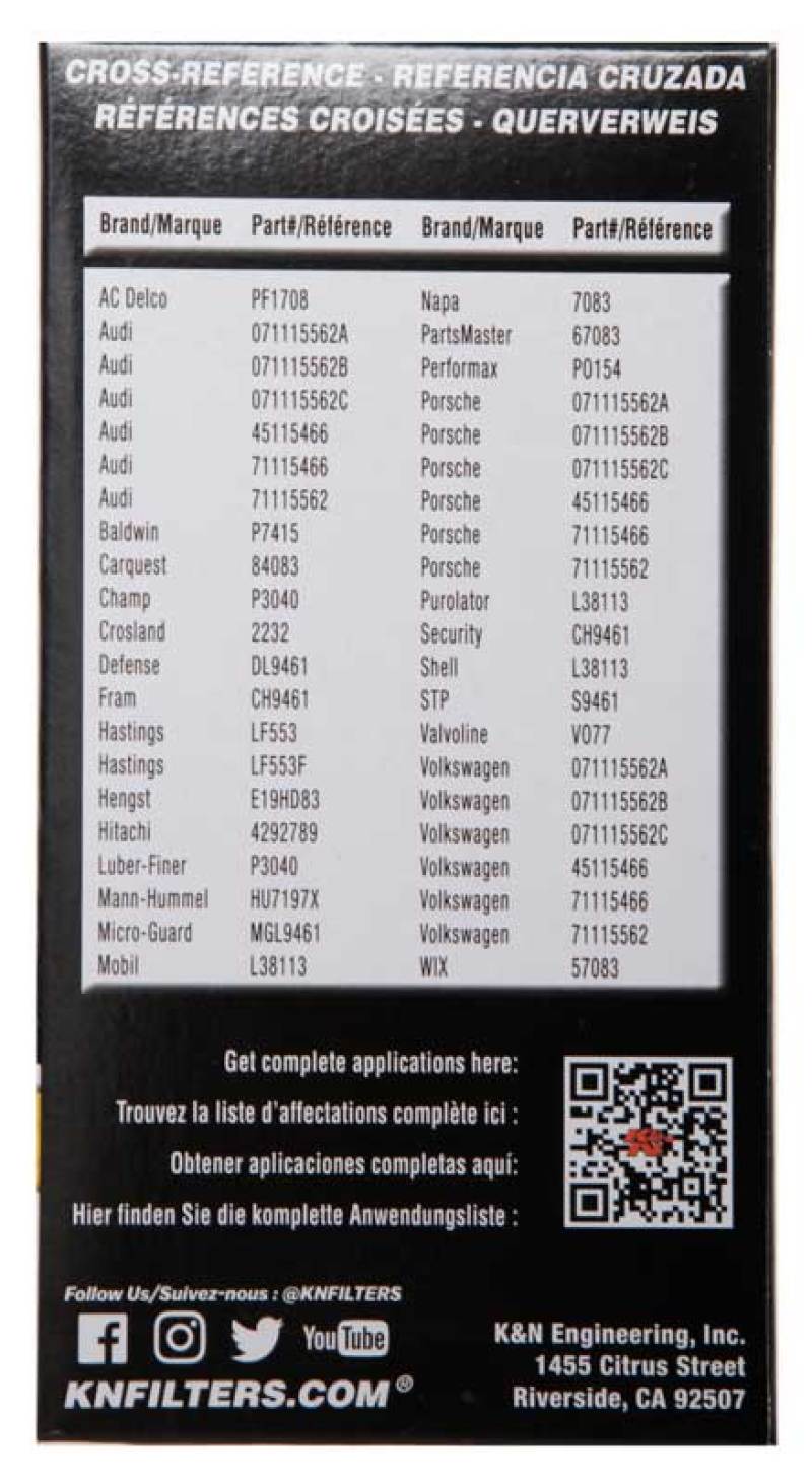 K&N Engineering K&N Performance Oil Filter for 03-14 Volkswagen Jetta
