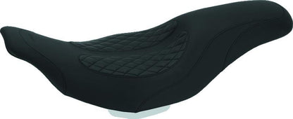 Mustang Motorcycle Mustang 97-07 Harley Electra Glide, Rd Glide Fastback 1PC Seat w/ Diamond Stitch - Black