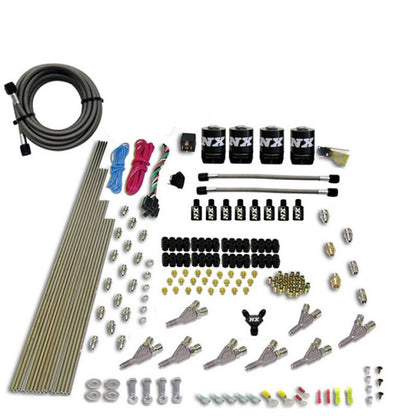 Nitrous Express STD Nozzle Nitrous Kit (200-500HP) Gas w/Dist Block & 4 Solenoids w/o Bottle