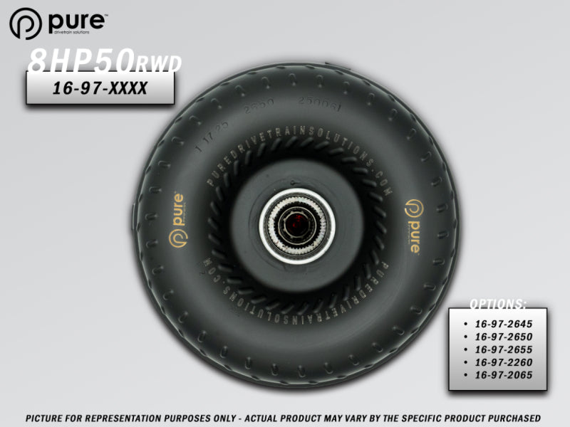 Pure Drivetrain Solutions Pure Drivetrain 8HP50 High Performance Billet Race Torque Converter - 26/45 Stator - RWD
