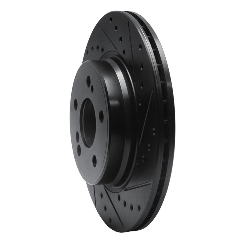 R1 Concepts R1 93-02 Mercedes-Benz SL600 Rear Right Drilled & Slotted Black Brake Rotor