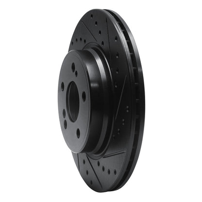 R1 Concepts R1 93-02 Mercedes-Benz SL600 Rear Right Drilled & Slotted Black Brake Rotor