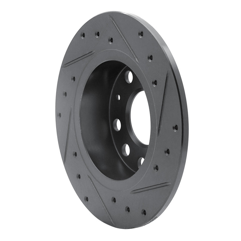 R1 Concepts R1 10-19 Audi A3 Rear Left Drilled & Slotted Black Brake Rotor