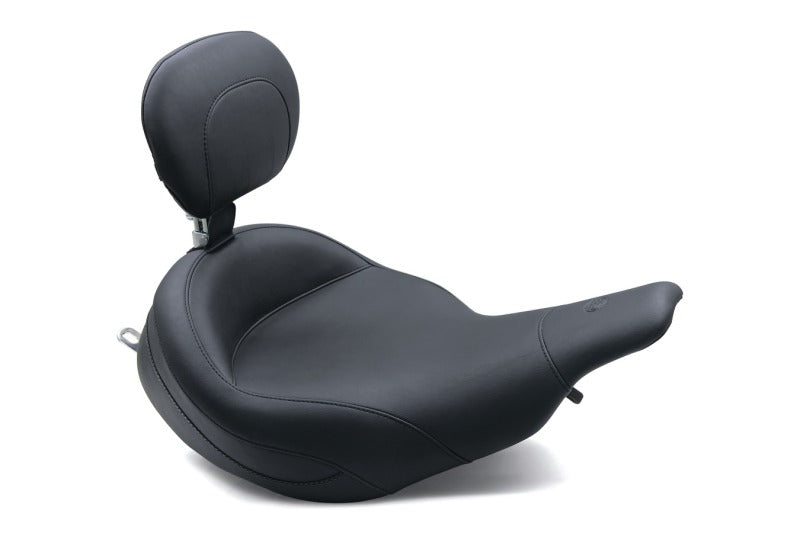 Mustang Motorcycle Mustang 97-07 Harley Electra Glide, Rd Glide Super Touring Solo Seat w/Driver Backrest - Black