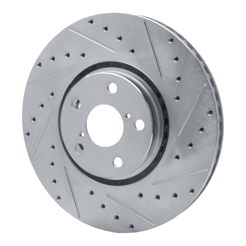 R1 Concepts R1 07-11 Lexus GS350 Right Front Drilled & Slotted Silver Brake Rotor