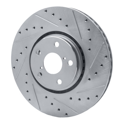 R1 Concepts R1 07-11 Lexus GS350 Right Front Drilled & Slotted Silver Brake Rotor