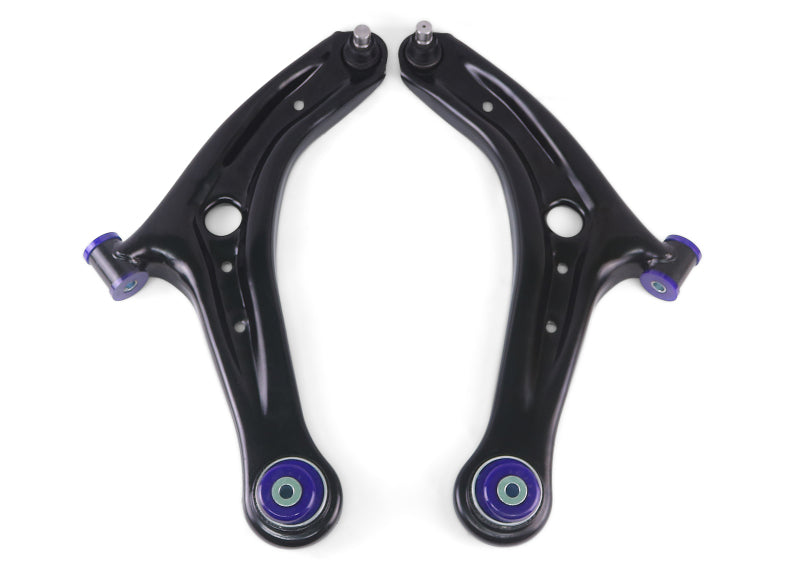 SuperPro 2011-2019 Ford Fiesta S Front Lower Control Arm Set w/ Bushings (+Caster)