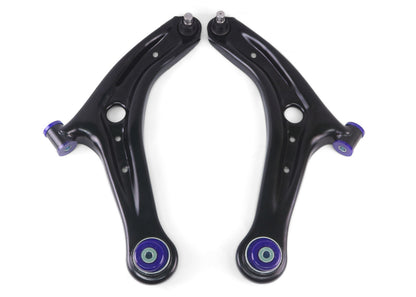 SuperPro 2011-2019 Ford Fiesta S Front Lower Control Arm Set w/ Bushings (+Caster)