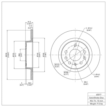 DFC 03-11 Cadillac BLS (Mexico) Rear Brake Rotor