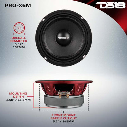 DS18 6.5in 250 Watts RMS 8 ohm Mid-Range Loudspeaker