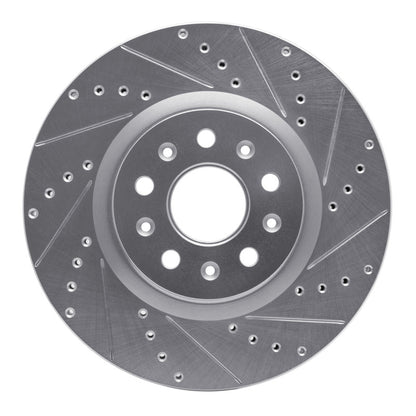R1 Concepts R1 14-25 Cadillac CT5 Front Right Drilled & Slotted Silver Brake Rotor