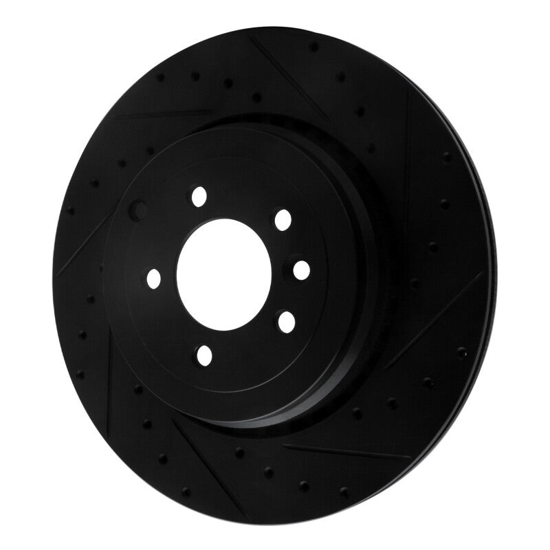 R1 Concepts R1 10-13 Land Rover Range Rover Sport Rear Right Drilled & Slotted Black Brake Rotor