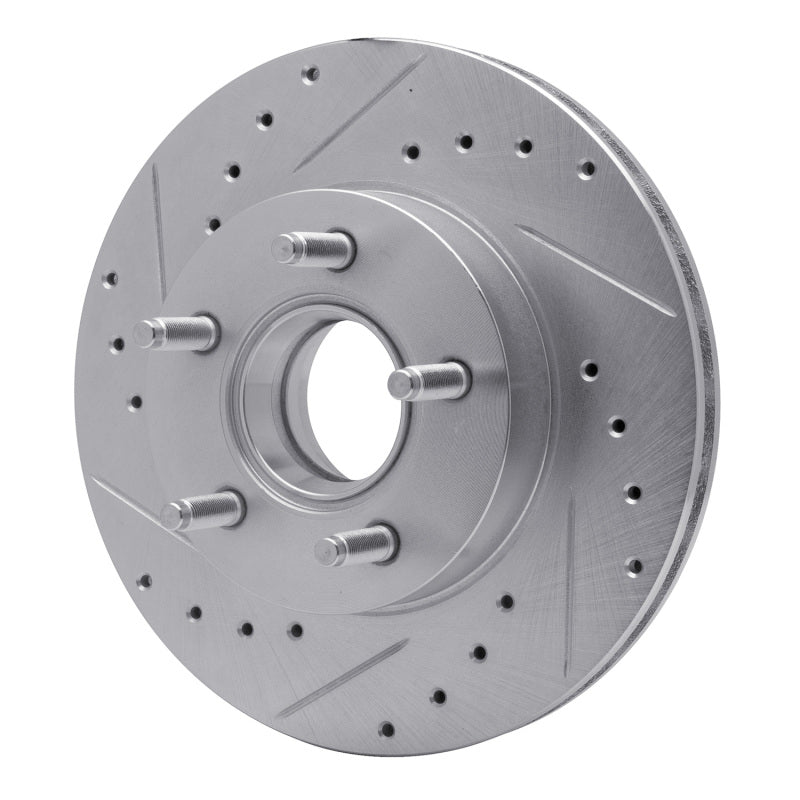 R1 Concepts R1 83-92 Ford BRONCO II Front Left Drilled & Slotted Silver Brake Rotor