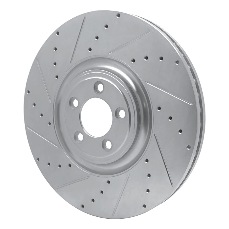 R1 Concepts R1 10-24 Jaguar XF Front Left Drilled & Slotted Silver Brake Rotor