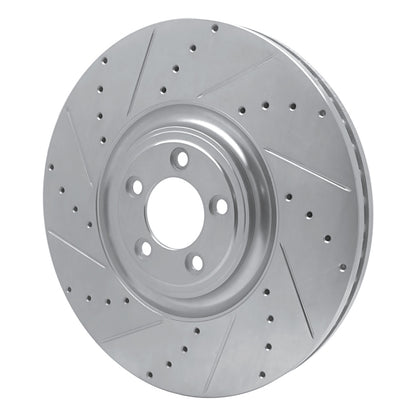 R1 Concepts R1 10-24 Jaguar XF Front Left Drilled & Slotted Silver Brake Rotor
