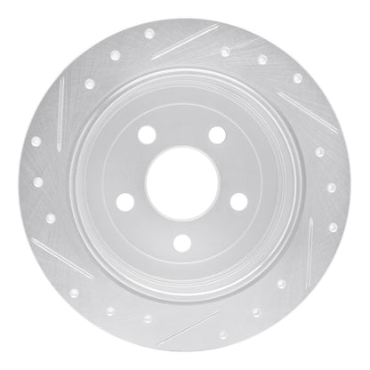 R1 Concepts R1 95-03 Ford Windstar Rear Right Drilled & Slotted Silver Brake Rotor
