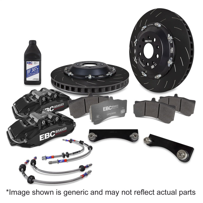 EBC Racing 08-16 Mitsubishi Lancer Evo 10 2.0T Black Apollo-6 355mm Rotors Front Big Brake Kit