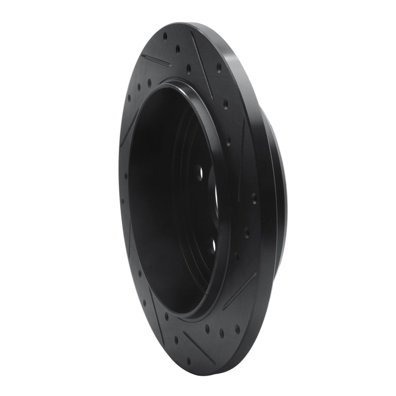 R1 Concepts R1 05-10 Jeep Grand Cherokee Rear Left Drilled & Slotted Black Brake Rotor