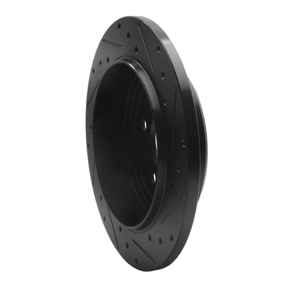 R1 Concepts R1 05-10 Jeep Grand Cherokee Rear Left Drilled & Slotted Black Brake Rotor