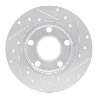 R1 Concepts R1 85-00 Audi 5000S Quattro Rear Left Drilled & Slotted Silver Brake Rotor