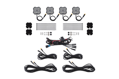 Diode Dynamics Rock Light - Red/White M8 Magnet 4-Pack