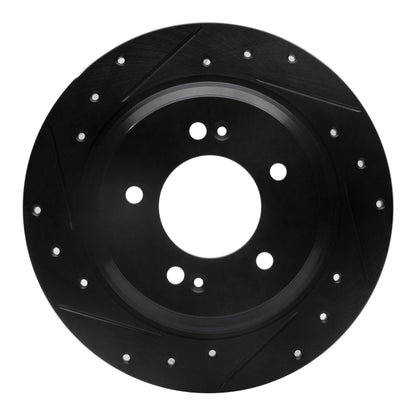 R1 Concepts R1 13-25 Hyundai Kona Rear Left Drilled & Slotted Black Brake Rotor