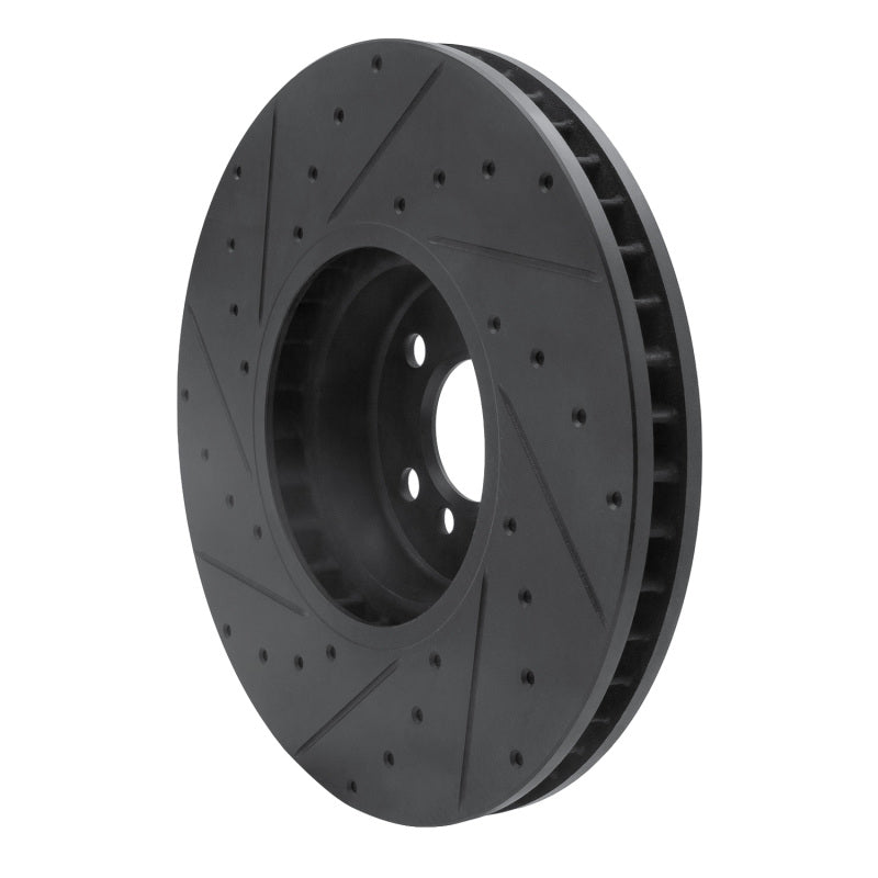 R1 Concepts R1 16-25 BMW 230I xDrive Right Front Drilled & Slotted Black Brake Rotor