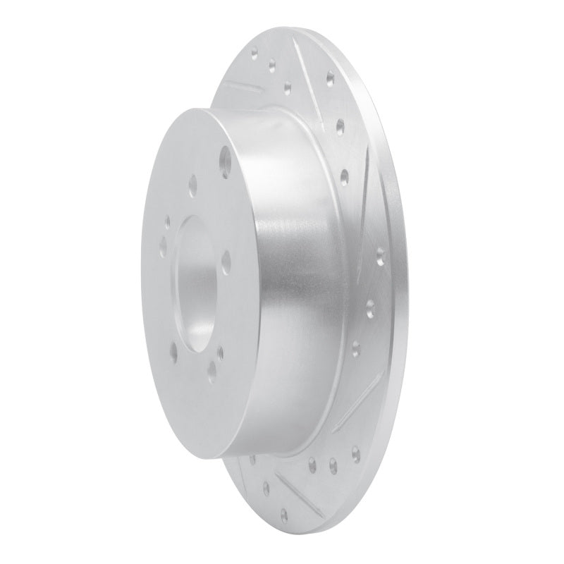 R1 Concepts R1 07-15 Mitsubishi Lancer Rear Right Drilled & Slotted Silver Brake Rotor
