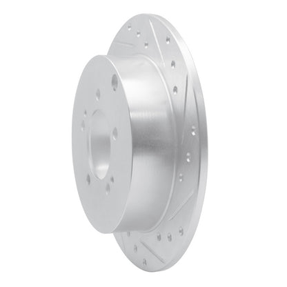R1 Concepts R1 07-15 Mitsubishi Lancer Rear Right Drilled & Slotted Silver Brake Rotor