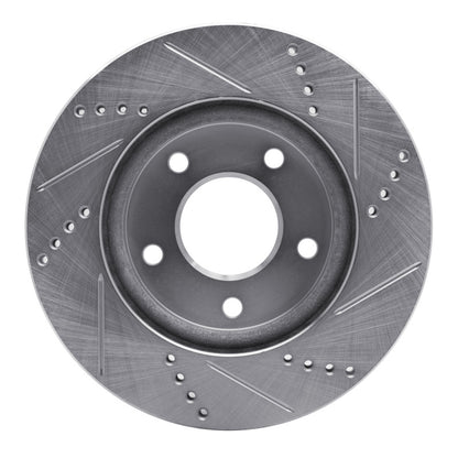 R1 Concepts R1 07-17 Dodge CALIBER Front Left Drilled & Slotted Silver Brake Rotor